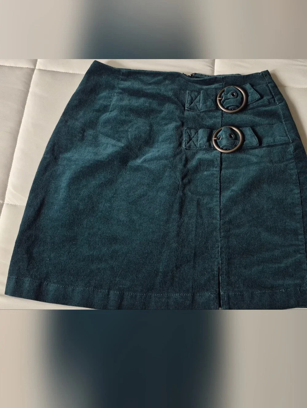 Forever21 Teal corduroy Belted Mini Skirt